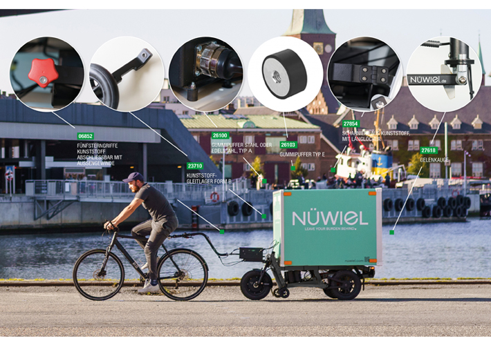 Foto El primer remolque eléctrico del mundo para bicicleta con tecnología de sensores patentada, y con componentes normalizados de norelem.