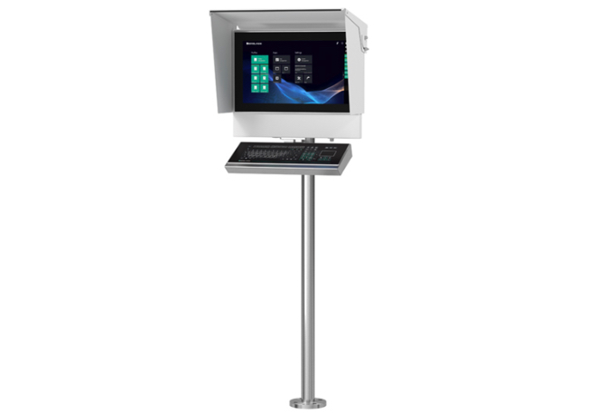 Foto Soluciones de interfaz de usuario (Human Machine Intraface, HMI) innovadoras: las estaciones de trabajo de operador de la serie VisuNet FLX.