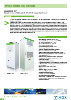 Inversores trifásicos On-grid Sunzet TP