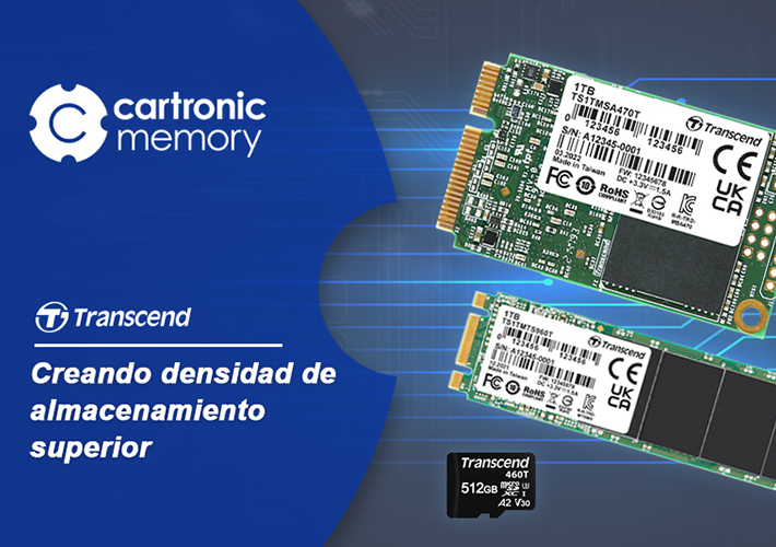 Foto Transcend NAND Flash 3D creando densidad de almacenamiento superior.