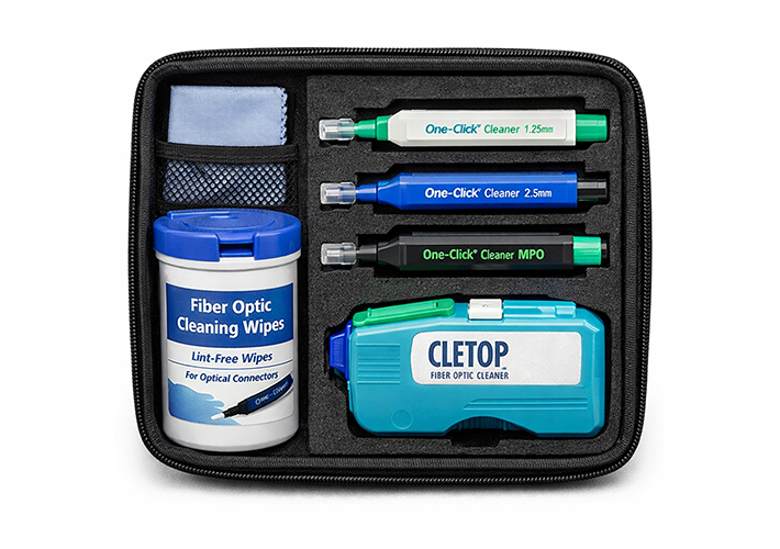 foto Kit de limpieza para conectores de fibra óptica.