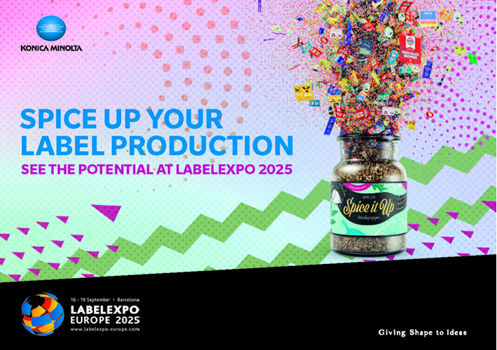 foto Konica Minolta ya “calienta motores” para Labelexpo 2025.