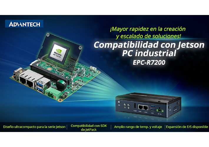 Foto Box PC de grado industrial NVIDIA Jetson EPC-R7200 de Advantech agiliza la implantanción de IA.