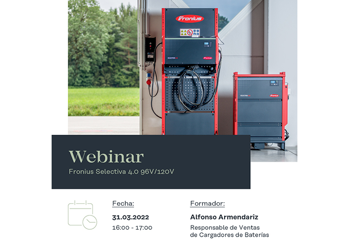 foto noticia HOY, 31 de marzo a las 16:00 h • Webinar FRONIUS sobre cargadores de batería Selectiva