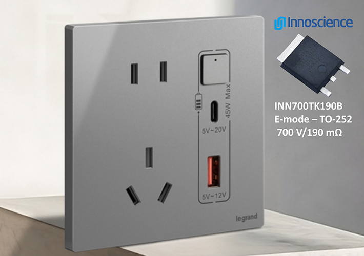 Foto Legrand selects Innoscience GaN ICs to deliver highest output power in wall sockets.