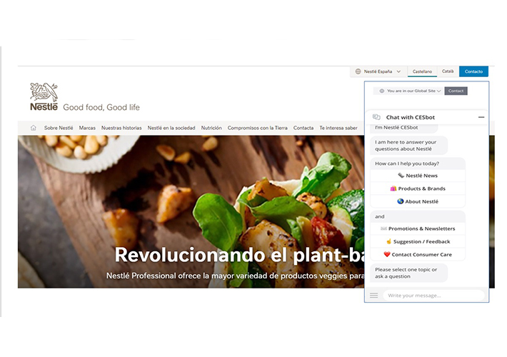 Foto Sopra Steria desarrolla para Nestlé chatbots más rápidos e intuitivos basados en Inteligencia Artificial para mejorar la atención a clientes.