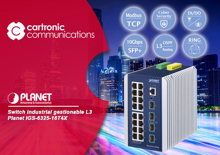 Foto Planet IGS-6325-16T4X, nuevo switch industrial gestionable L3.