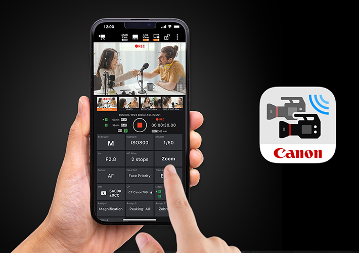 foto Nueva aplicación para móviles Multi-Camera Control de Canon y una nueva actualización del firmware para la videocámara XF605 y la gama EOS Cinema.