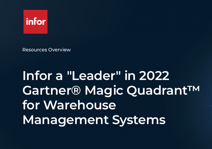 Foto Infor se posiciona como líder, por cuarta vez consecutiva, en el 2022 Gartner® Magic Quadrant™ para sistemas de gestión de almacenes.
Infor es reconocida por su visión integral y capacidad de ejecución.