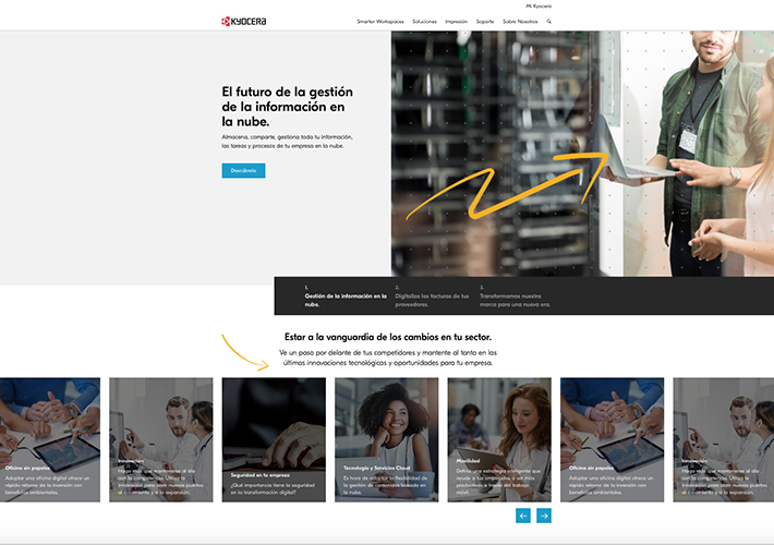 foto noticia Kyocera mejora la experiencia del usuario y da mayor poder a sus clientes con el lanzamiento de su nueva web.