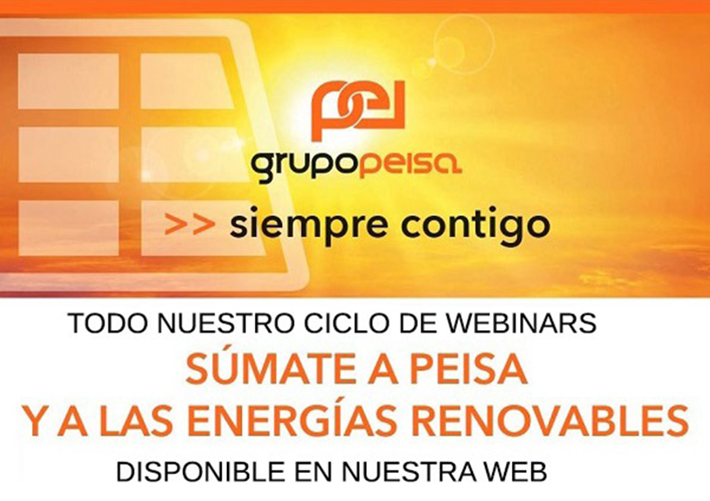 Foto GRUPO PEISA CLAUSURA EL CICLO DE WEBINARS “SÚMATE A PEISA Y A LAS ENERGÍAS RENOVABLES “ CON GRAN ÉXITO DE PARTICIPACIÓN.