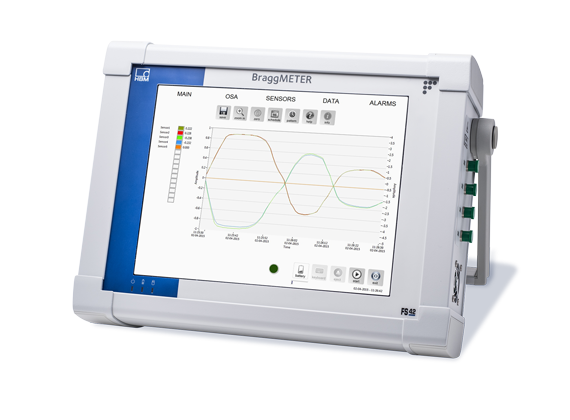 Imagen  SENSORES E INTERROGADORES ÓPTICOS • HBM • FS 42 BraggMETER Portátil - Interrogador óptico con software incorporado.